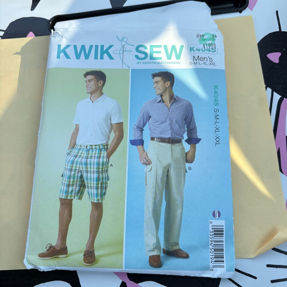 Kwik Sew Pattern K4045 for Men’s Shorts and Pants